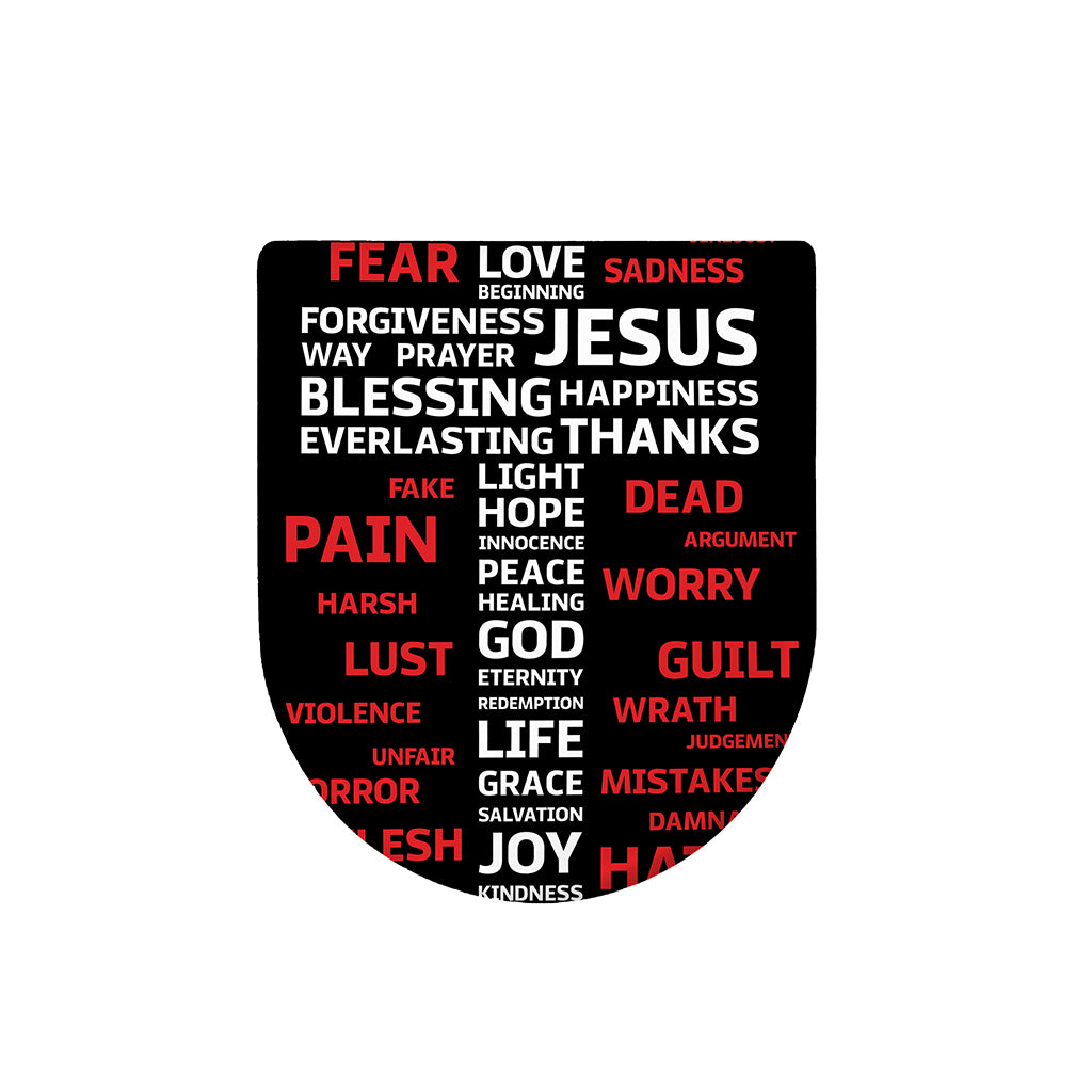 Christian Cross Religious Words Print Toilet Lid Cover