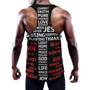 Christian Cross Religious Words Print Training Tank Top