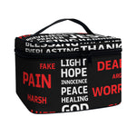 Christian Cross Religious Words Print Travel Makeup Bag