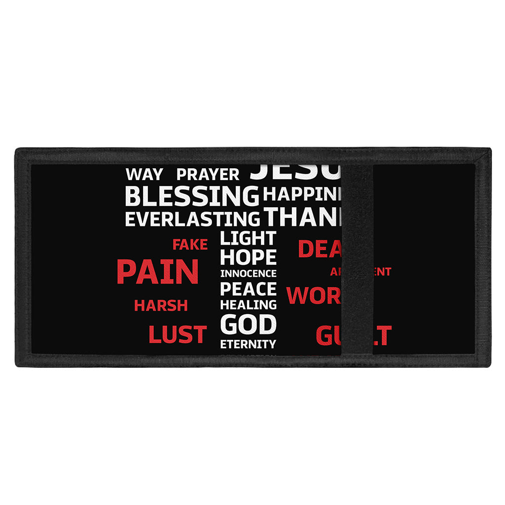 Christian Cross Religious Words Print Trifold Wallet