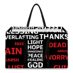 Christian Cross Religious Words Print Utility Tote Bag