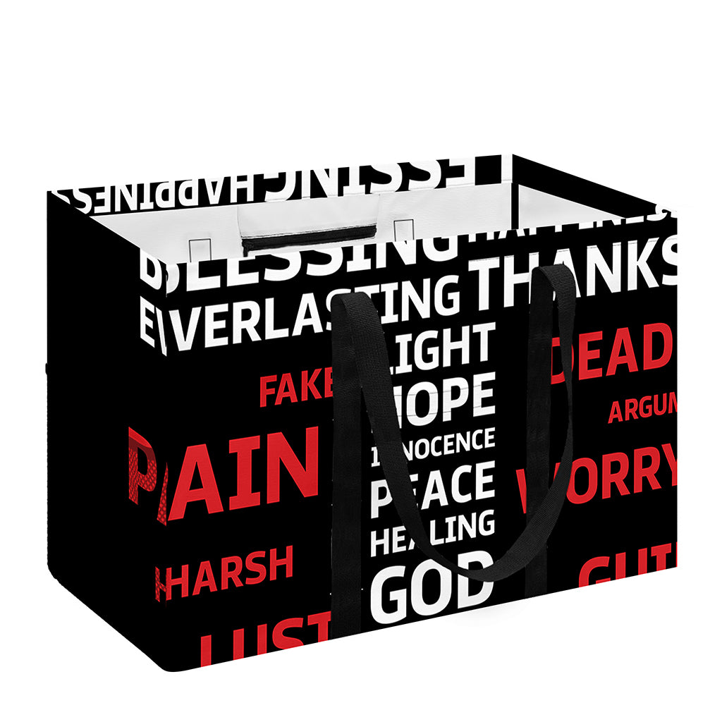 Christian Cross Religious Words Print Utility Tote Bag