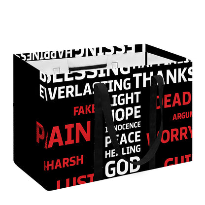 Christian Cross Religious Words Print Utility Tote Bag