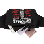 Christian Cross Religious Words Print Waist Bag