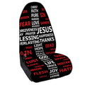 Christian Cross Religious Words Print Waterproof Car Seat Cover