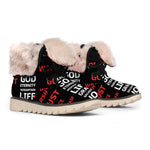 Christian Cross Religious Words Print Winter Boots