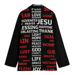 Christian Cross Religious Words Print Women's Blazer