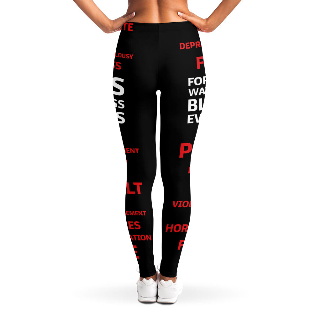 Christian Cross Religious Words Print Women's Leggings