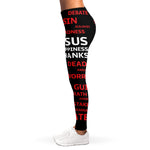 Christian Cross Religious Words Print Women's Leggings