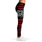 Christian Cross Religious Words Print Women's Leggings