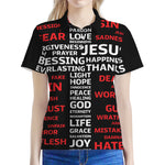 Christian Cross Religious Words Print Women's Polo Shirt