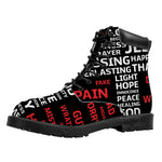 Christian Cross Religious Words Print Work Boots