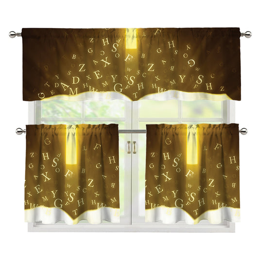 Christian Holy Bible Print 3 Piece Kitchen Curtains