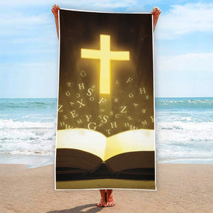 Christian Holy Bible Print Beach Towel