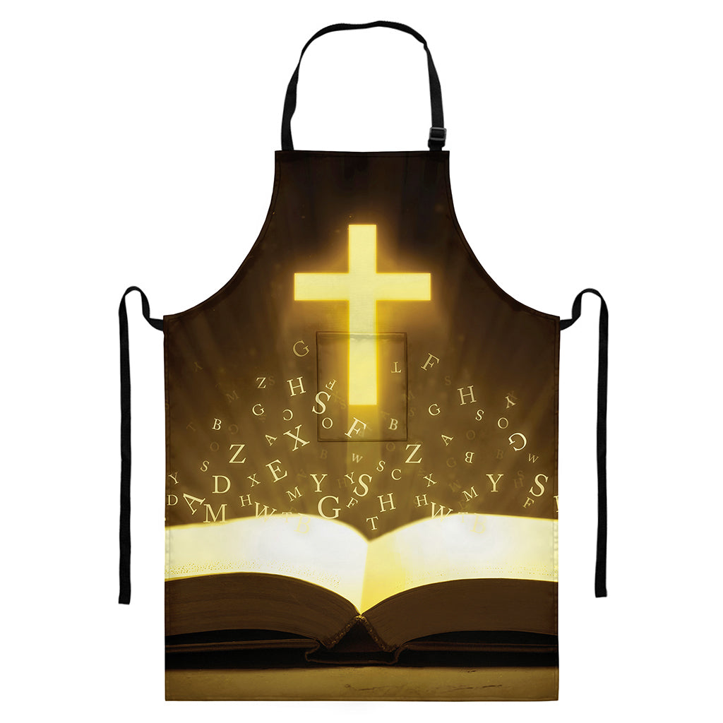 Christian Holy Bible Print Bib Apron With Pocket