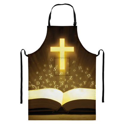Christian Holy Bible Print Bib Apron With Pocket