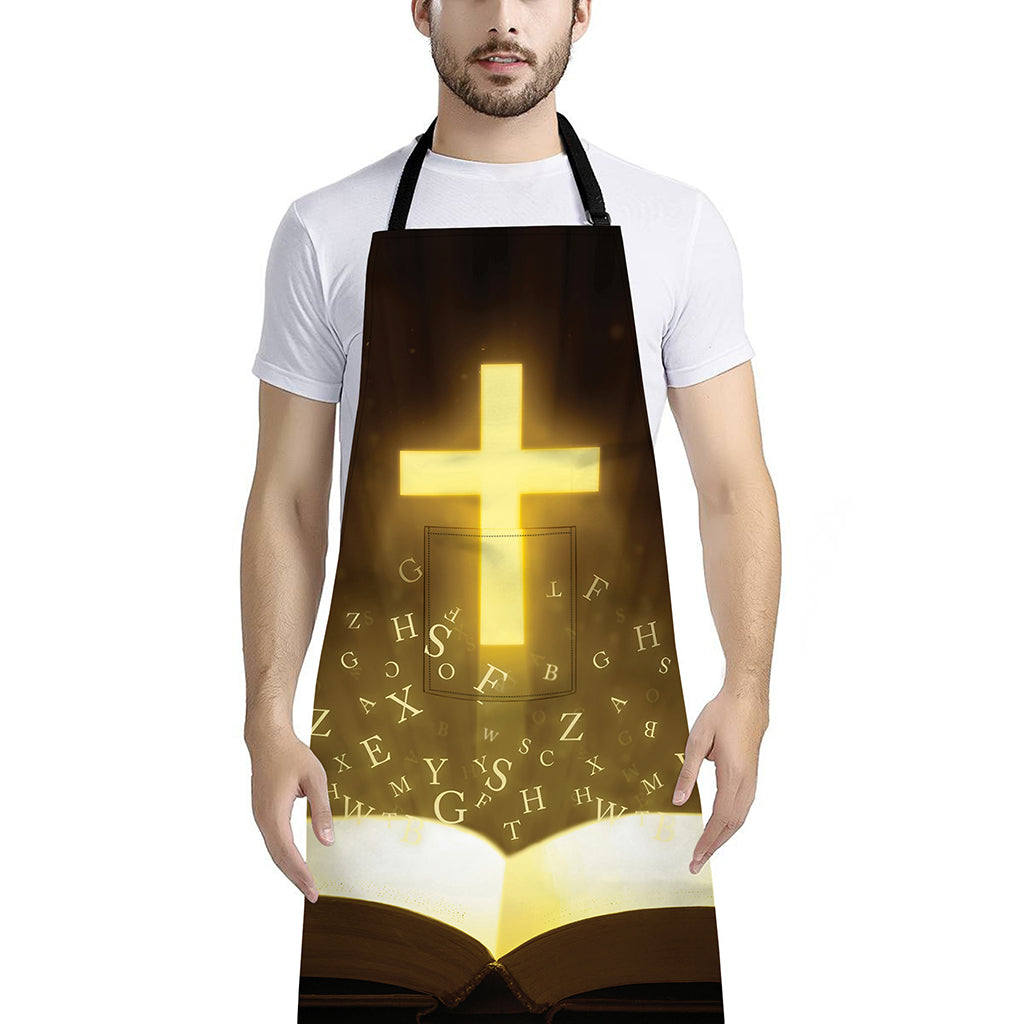 Christian Holy Bible Print Bib Apron With Pocket