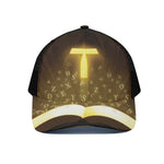 Christian Holy Bible Print Black Mesh Trucker Cap