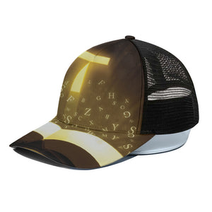 Christian Holy Bible Print Black Mesh Trucker Cap