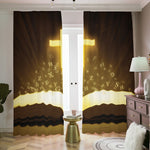 Christian Holy Bible Print Blackout Pencil Pleat Curtains