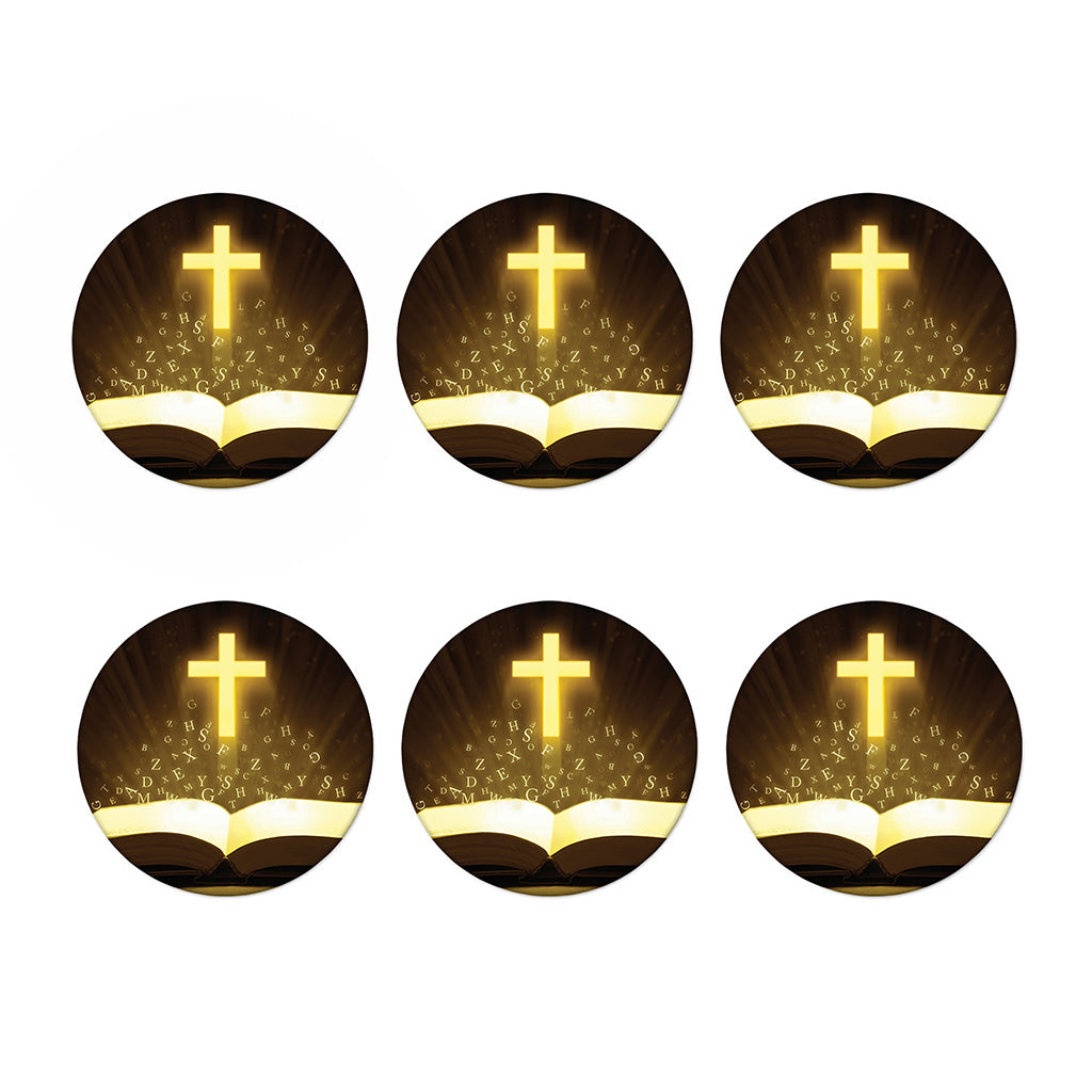 Christian Holy Bible Print Coaster Set