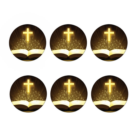 Christian Holy Bible Print Coaster Set
