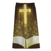 Christian Holy Bible Print Cotton Front Slit Maxi Skirt