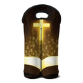 Christian Holy Bible Print Double Neoprene Wine Tote
