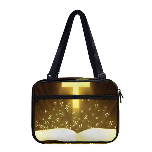 Christian Holy Bible Print Double Strap Bible Bag