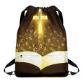 Christian Holy Bible Print Drawstring Backpack
