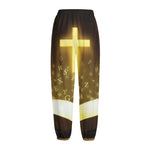 Christian Holy Bible Print Fleece Lined Knit Pants