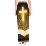 Christian Holy Bible Print High Slit Maxi Skirt