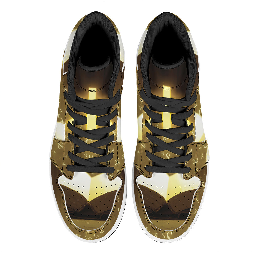 Christian Holy Bible Print High Top Leather Sneakers