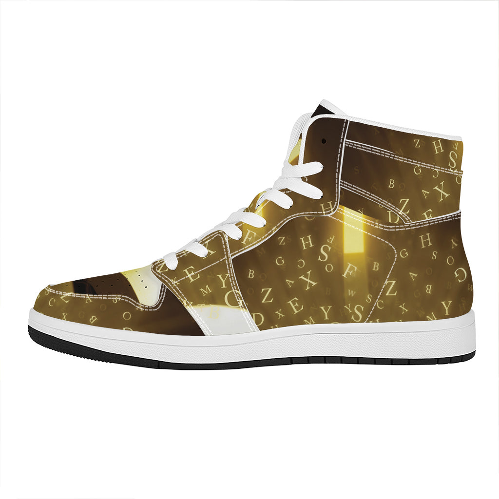 Christian Holy Bible Print High Top Leather Sneakers