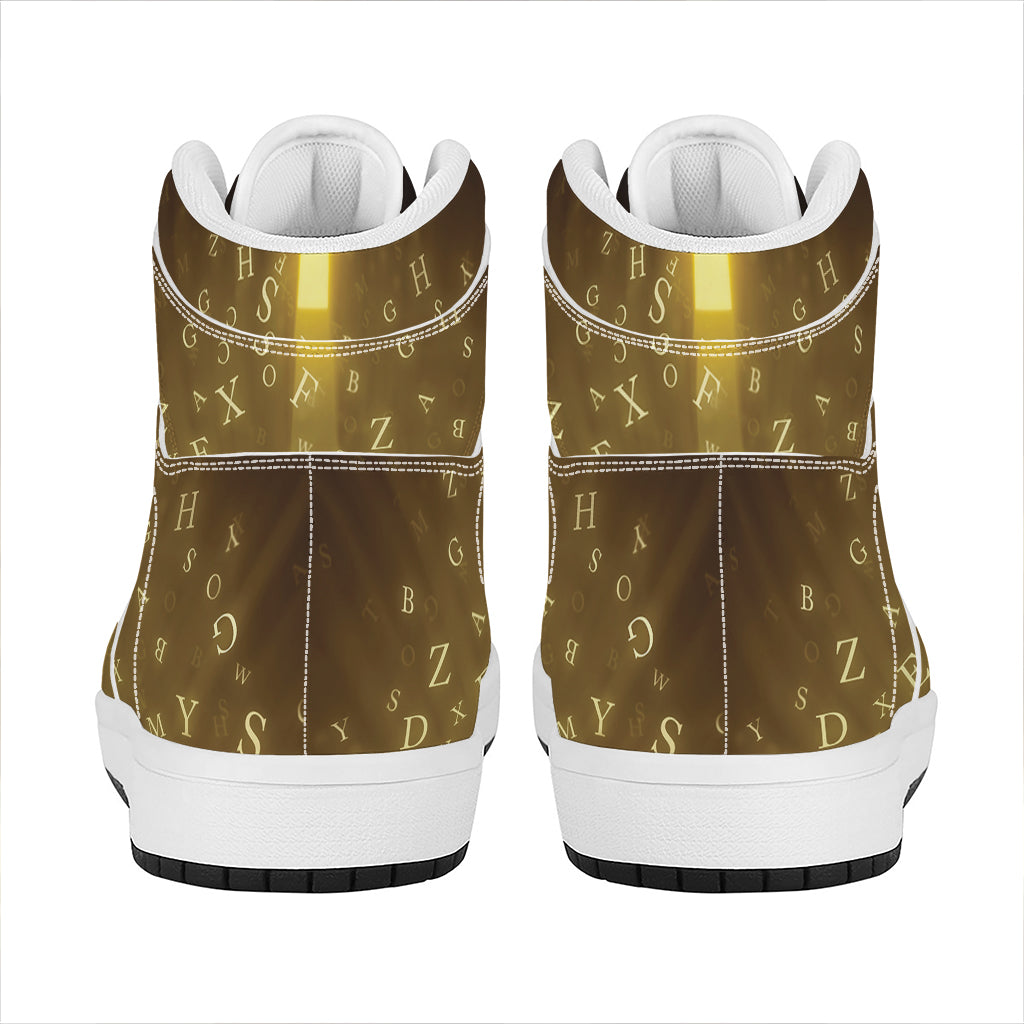 Christian Holy Bible Print High Top Leather Sneakers