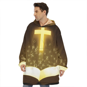 Christian Holy Bible Print Hoodie Blanket