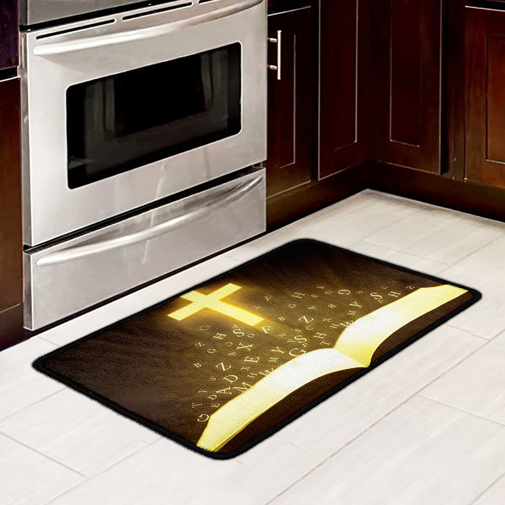 Christian Holy Bible Print Kitchen Mat