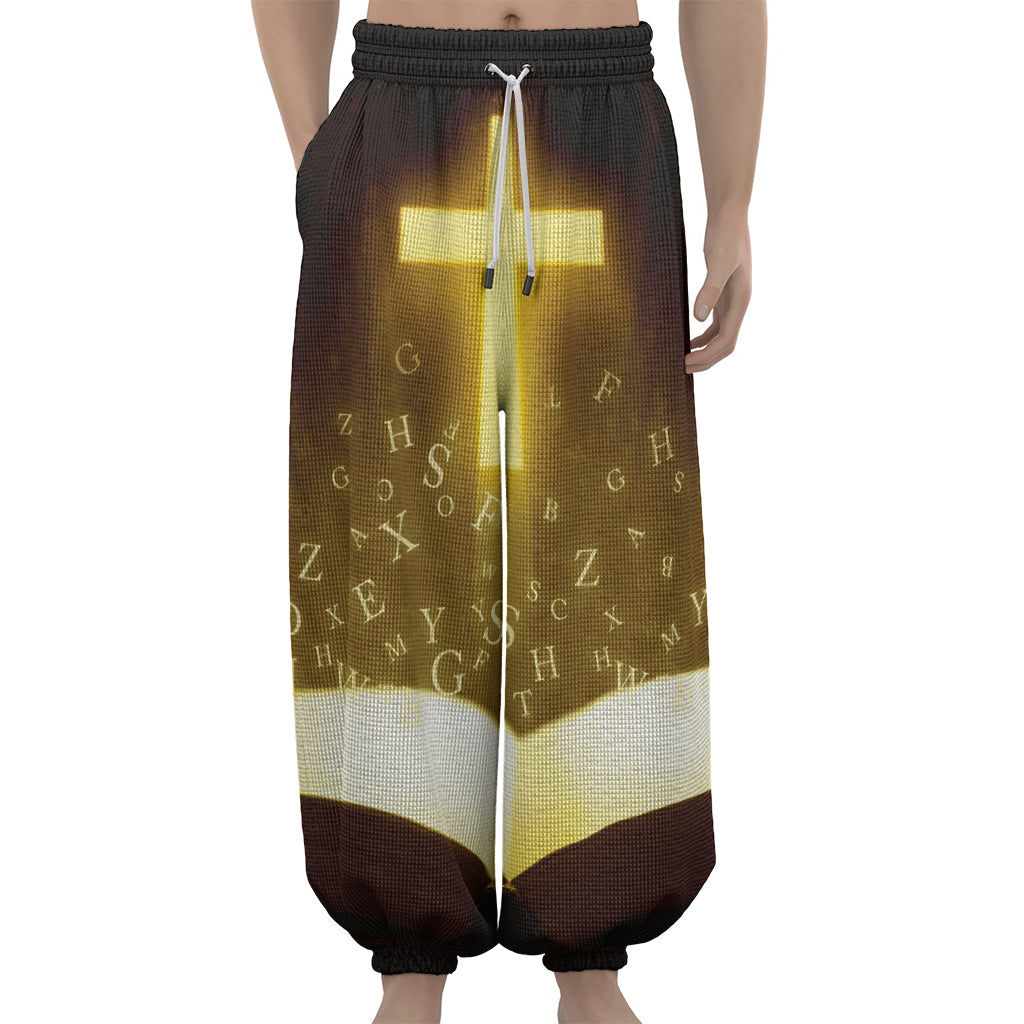 Christian Holy Bible Print Lantern Pants