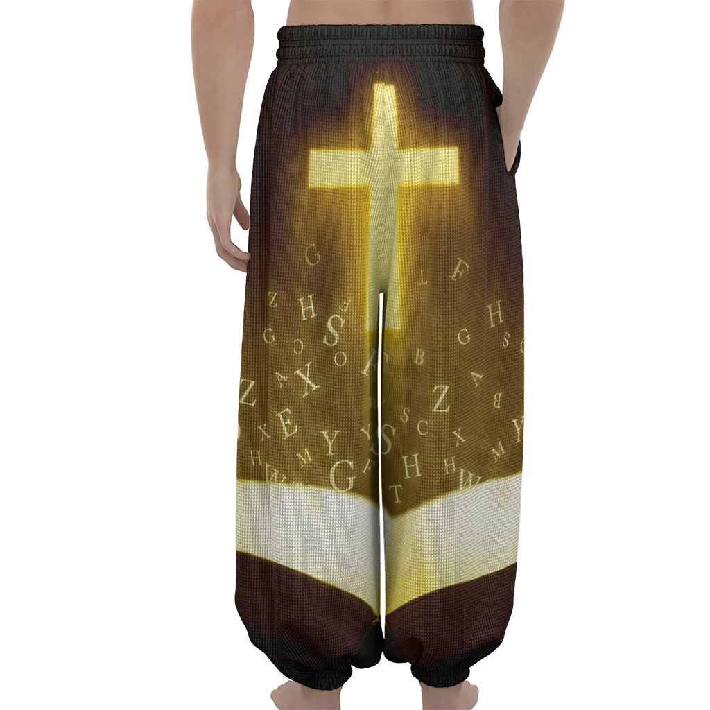 Christian Holy Bible Print Lantern Pants