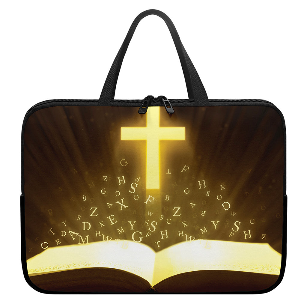 Christian Holy Bible Print Laptop Sleeve With Handle