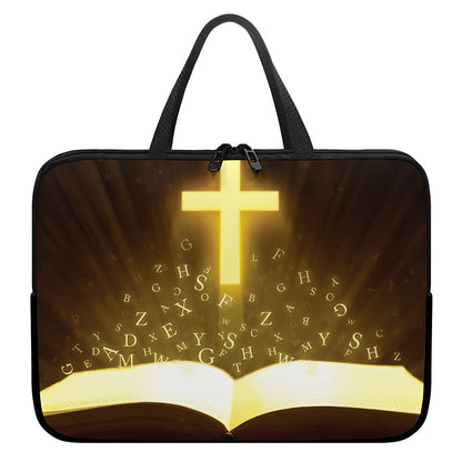 Christian Holy Bible Print Laptop Sleeve With Handle