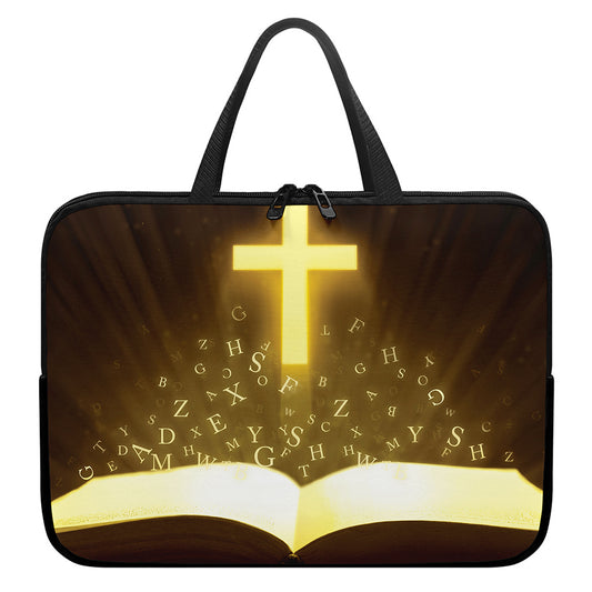 Christian Holy Bible Print Laptop Sleeve With Handle