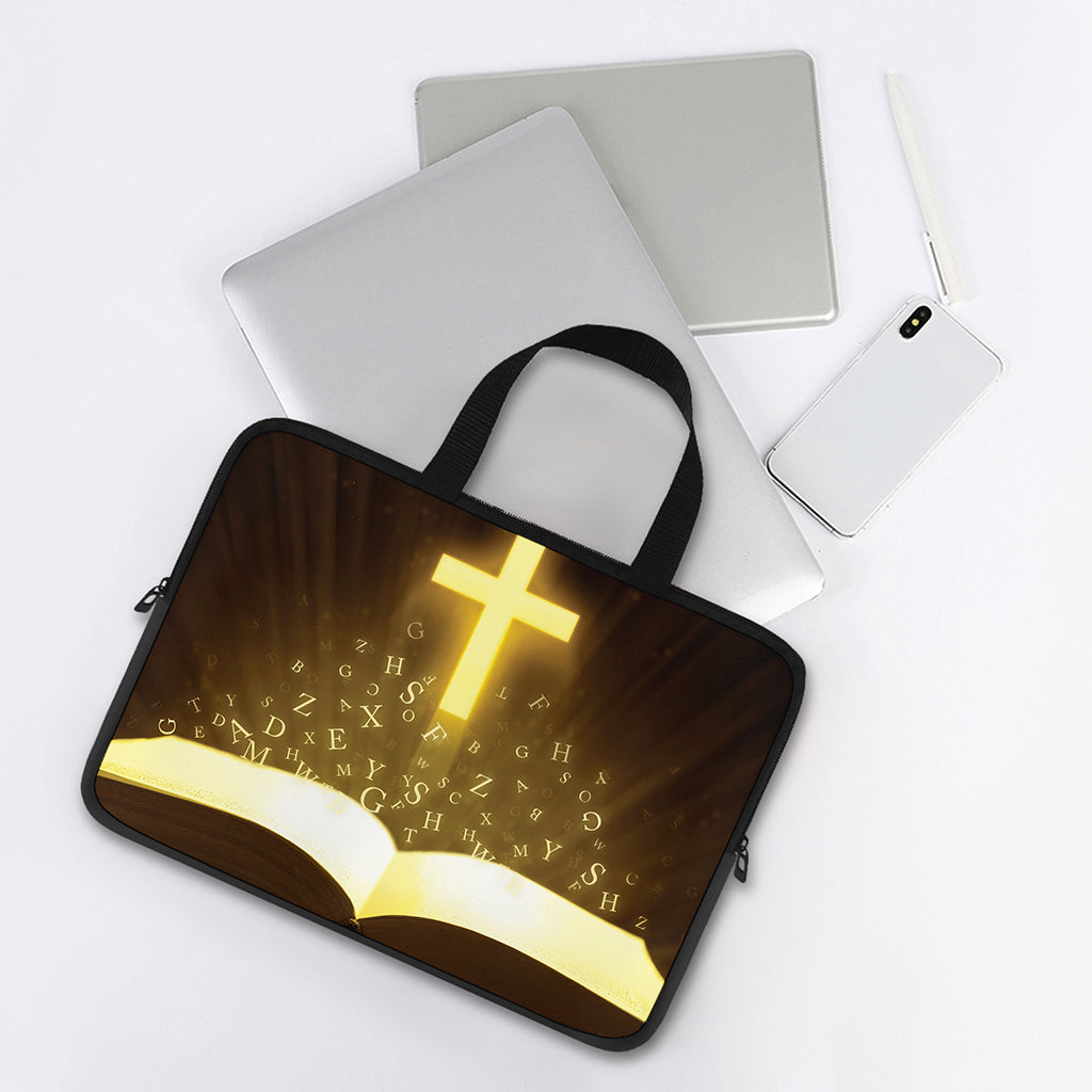 Christian Holy Bible Print Laptop Sleeve With Handle