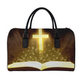 Christian Holy Bible Print Leather Duffel Bag