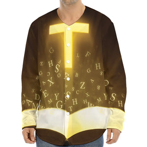 Christian Holy Bible Print Long Sleeve Baseball Jersey