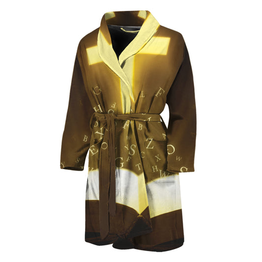 Christian Holy Bible Print Men's Bathrobe