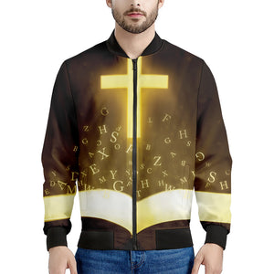 Christian Holy Bible Print Men's Bomber Jacket