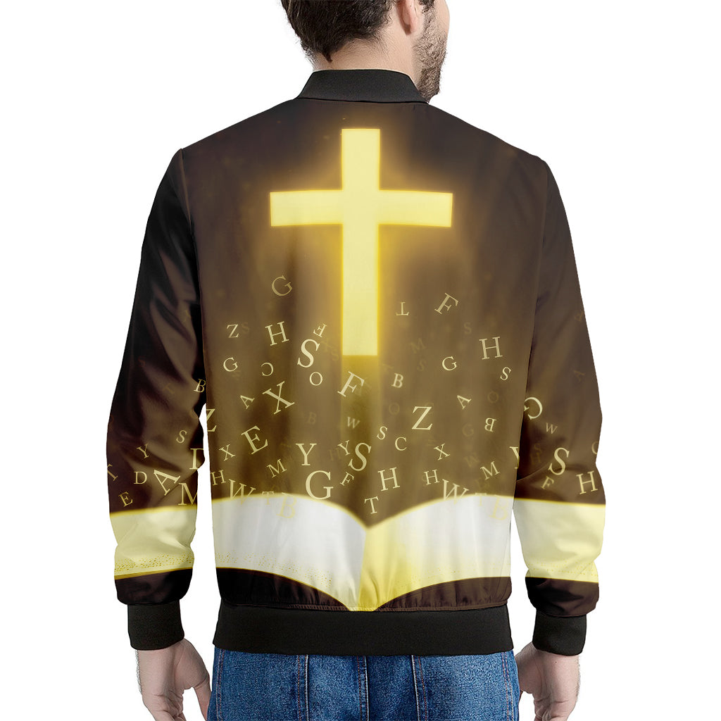 Christian Holy Bible Print Men's Bomber Jacket