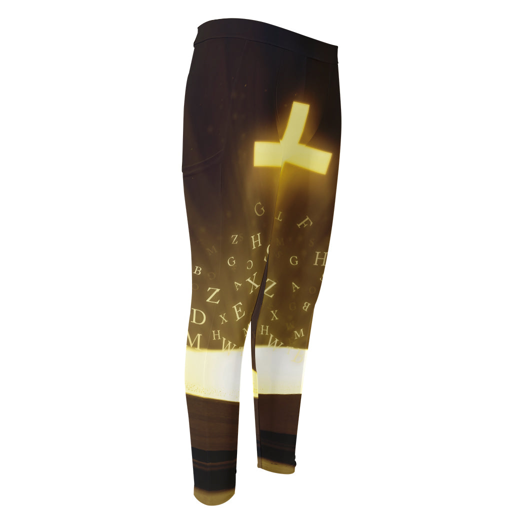 Christian Holy Bible Print Men's Compression Pants