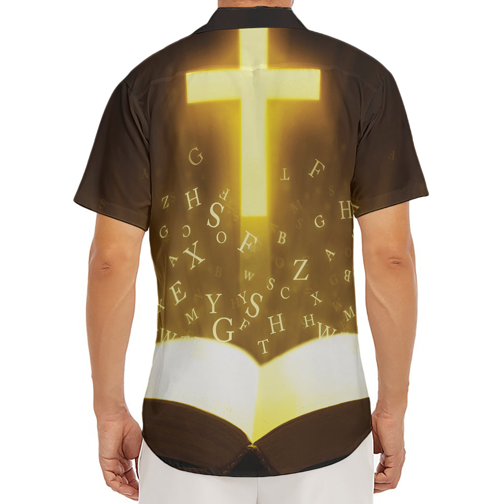 Christian Holy Bible Print Men's Deep V-Neck Shirt